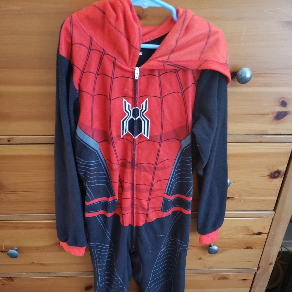 Spiderman hooded onesie pajama